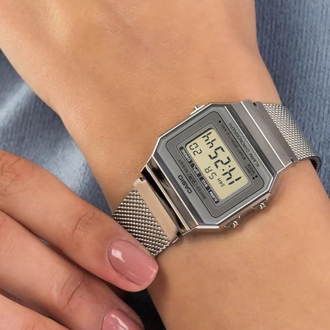 Orologio Casio Digitale Donna Quadrante Celeste Maglia Milano _A700WEM-7AEF