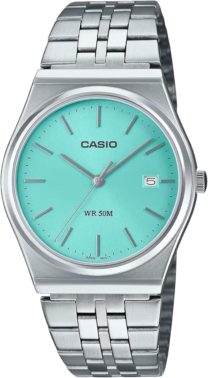 Orologio Casio Uomo acciaio Quadrante Verde Tiffany indicatore giorno _ MTP-B145D-2A1VDF