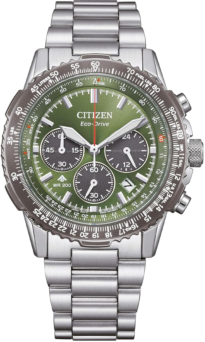 Orologio Citizen Navihawk Acciaio Uomo Eco-Drive Promaster Verde Crono _CA4664-60W