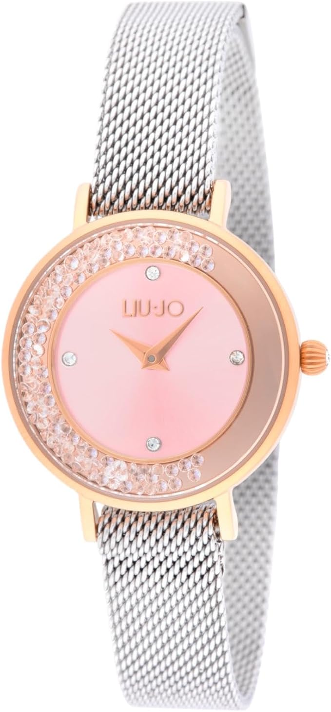 Orologio Donna Liu Jo Acciaio Dancing Solo Tempo Maglia Milano Quadrante Rosa _TLJ2414