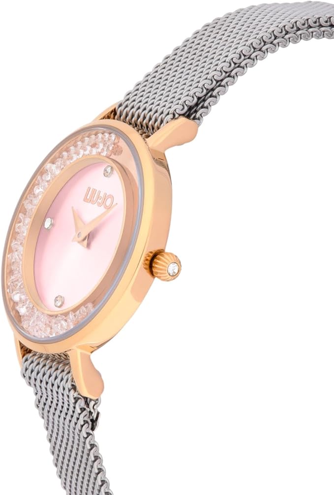 Orologio Donna Liu Jo Acciaio Dancing Solo Tempo Maglia Milano Quadrante Rosa _TLJ2414