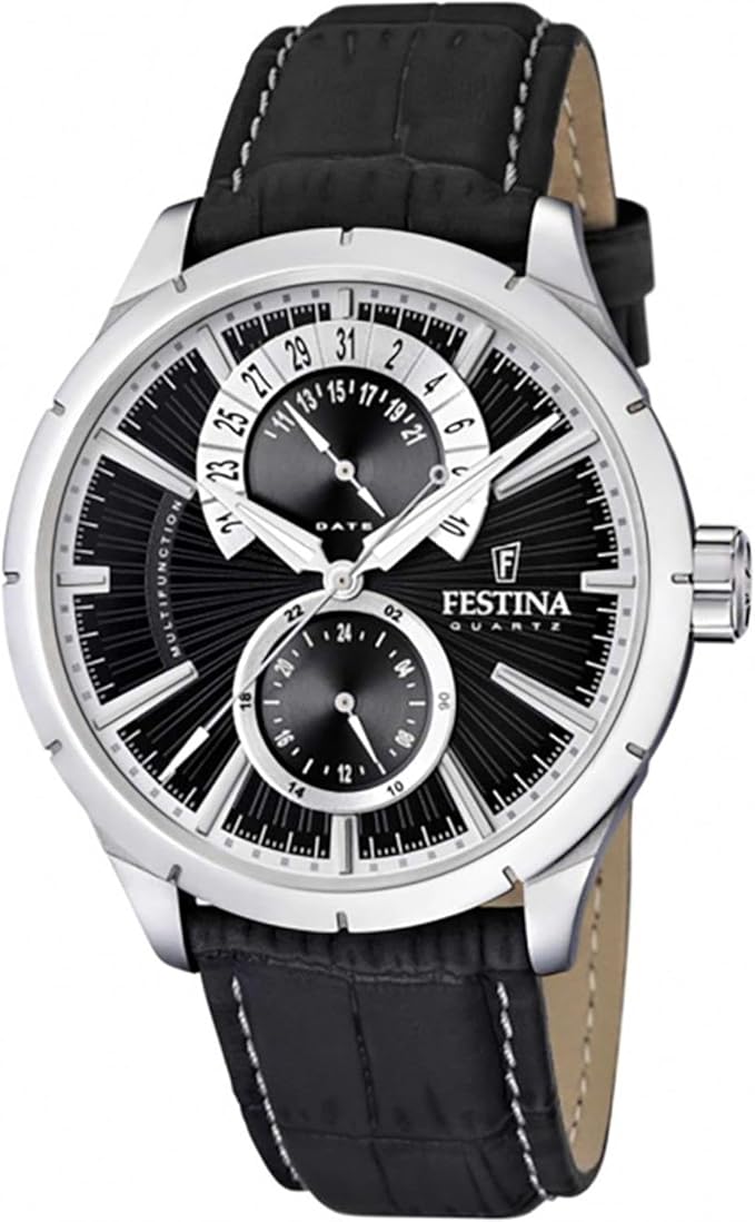 Orologio Festina Uomo Cronografo Cinturino Pelle Nero _F16573-3