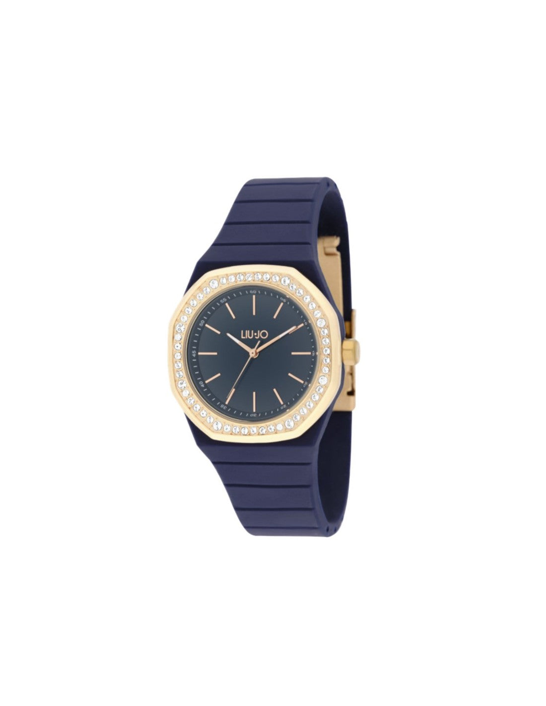 Orologio Liu Jo Donna Acciaio Lunetta Cristalli Cinturino Silicone Blu Notte_TLJ2384