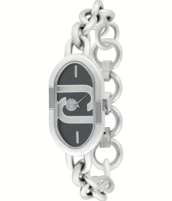 Orologio Liu Jo Donna Acciaio Cinturino Catena Argentato Quadrante Ovale Logo _TLJ2368