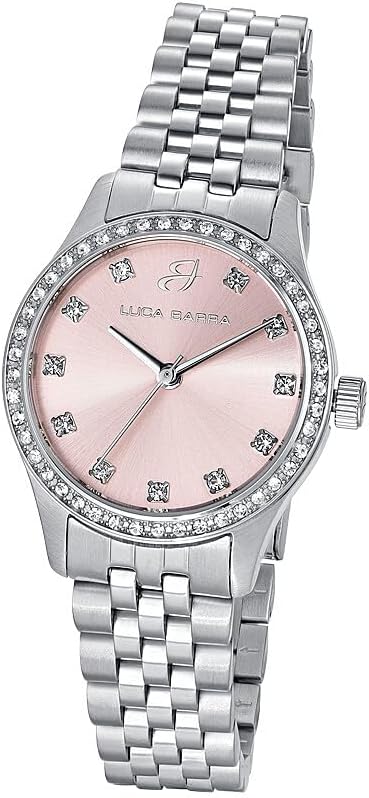 Orologio Luca Barra Donna Acciaio Solo Tempo Quadrante Rosa _BW354