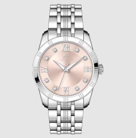 Orologio Luca Barra Donna Acciaio Solo Tempo Quadrante Rosa _BW403