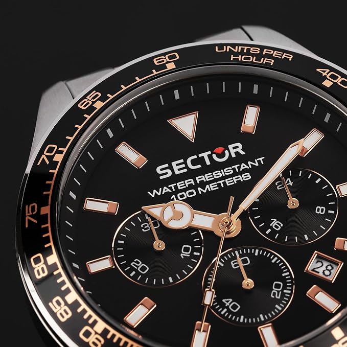 Orologio Sector 230 Uomo Acciaio Cronografo Rose Gold e Silver - Nero _R3273661030
