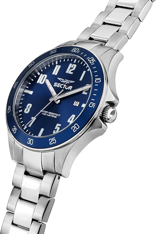 Orologio Sector C300 Uomo Acciaio Silver Cronografo Blu _R3273301003