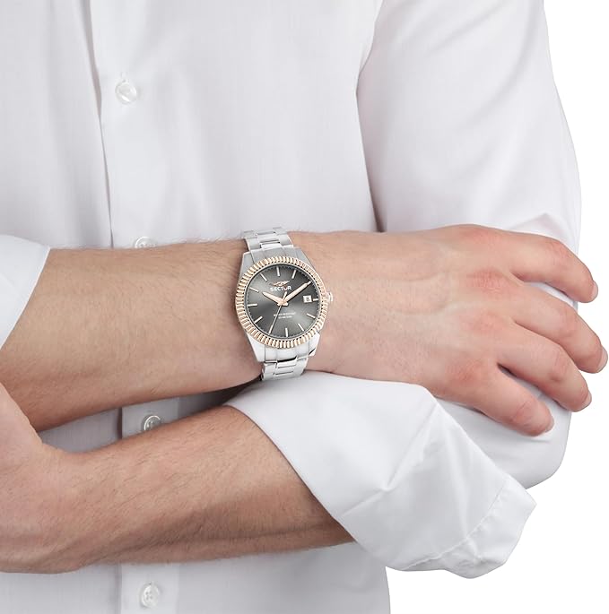Orologio Sector 240 Uomo Acciaio Quadrante Nero Lun. Rame Tempo e Data _R3253240009