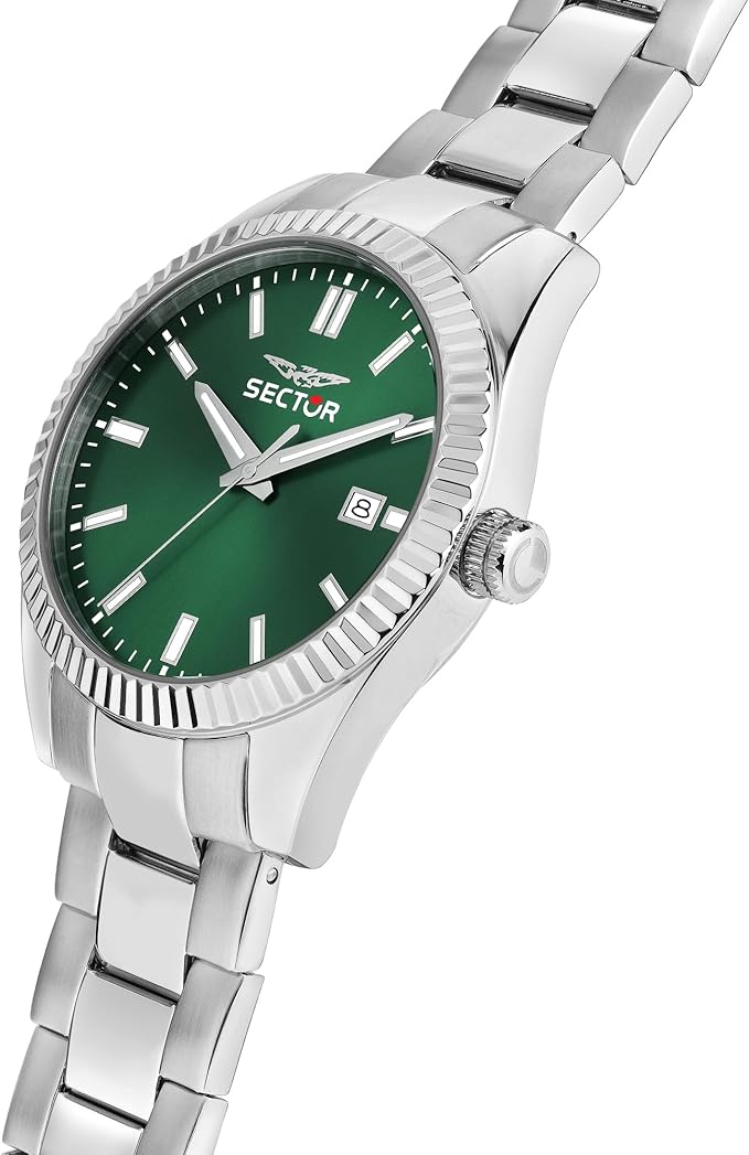 Orologio Sector 240 Uomo Acciaio Quadrante Verde Tempo e Data _R3253240048