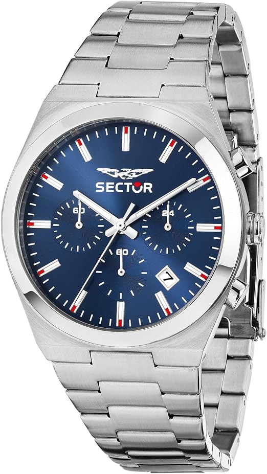 Orologio Sector C300 Uomo Acciaio Silver Cronografo Blu _R3273301003