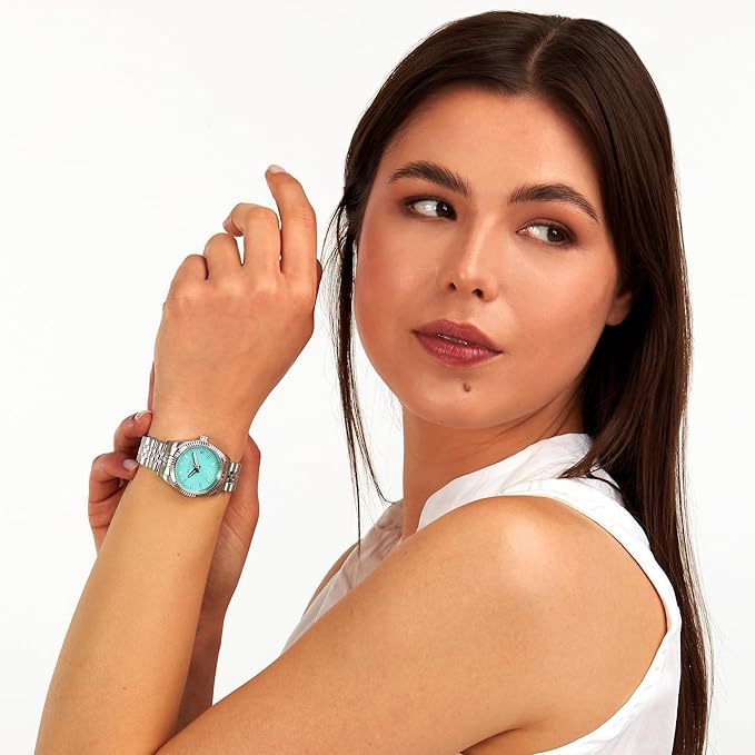 Orologio Sector Donna Acciaio Argentato Tempo e data Quadrante Celeste _R3253240515