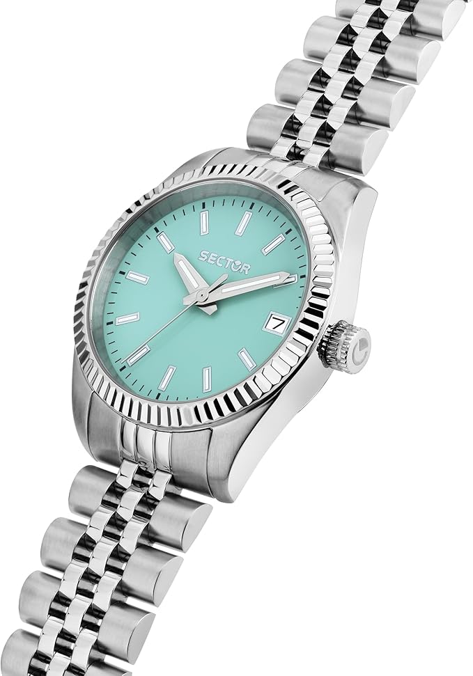 Orologio Sector Donna Acciaio Argentato Tempo e data Quadrante Celeste _R3253240515