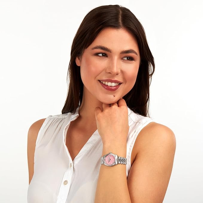 Orologio Sector Donna Acciaio Argentato Tempo e data Quadrante Rosa _R3253240516