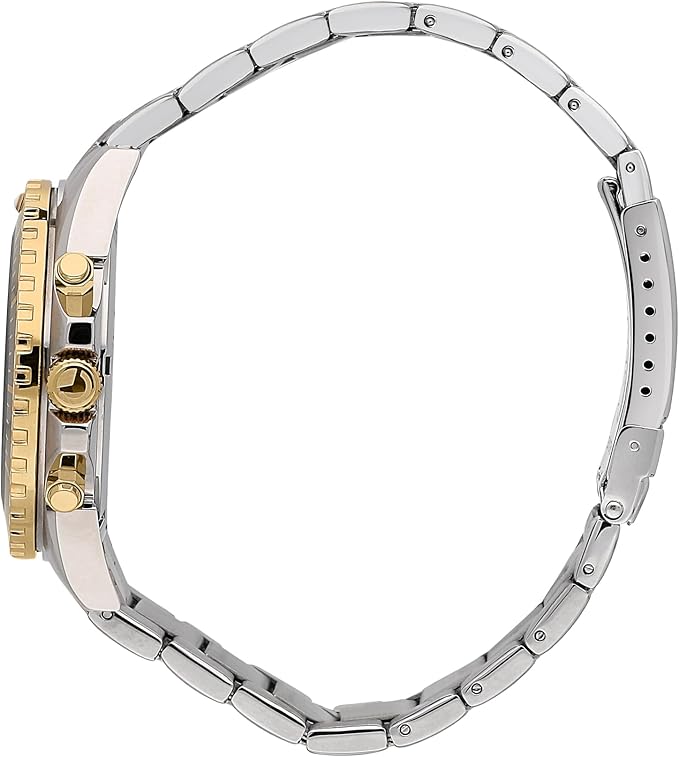 Orologio Sector Uomo Acciaio Argento e Oro Lunetta e Quadrante Blu Cronografo _R3273776001