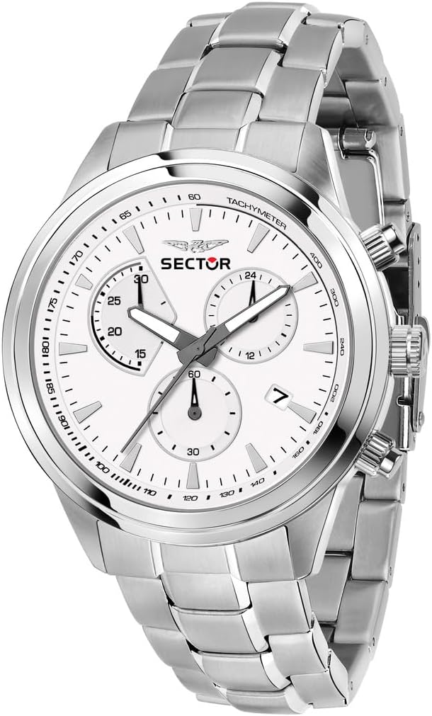 Orologio Sector Uomo Cronografo Quadrante Cinturino Argentato _R3273740007