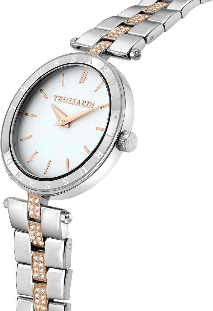 Orologio Trussardi Donna Acciaio Cinturino Bicolor Cristalli + Bracciale _R2453145507