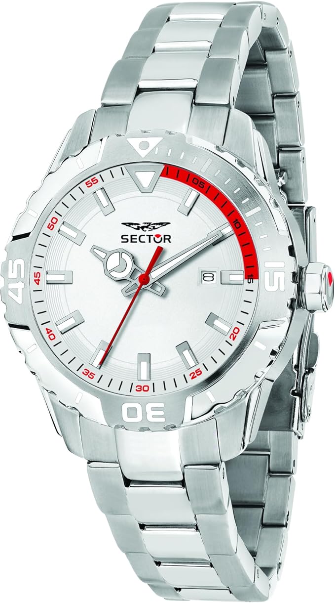 Orologio Uomo Sector Acciaio Tempo e Data Argentato Quadr. Argentato _R3253135002