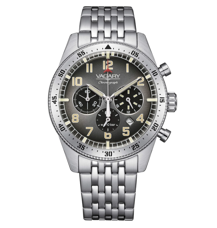 Orologio Vagary By Citizen Uomo Acciaio Quadr. Nero Cronografo _IV2-117-61