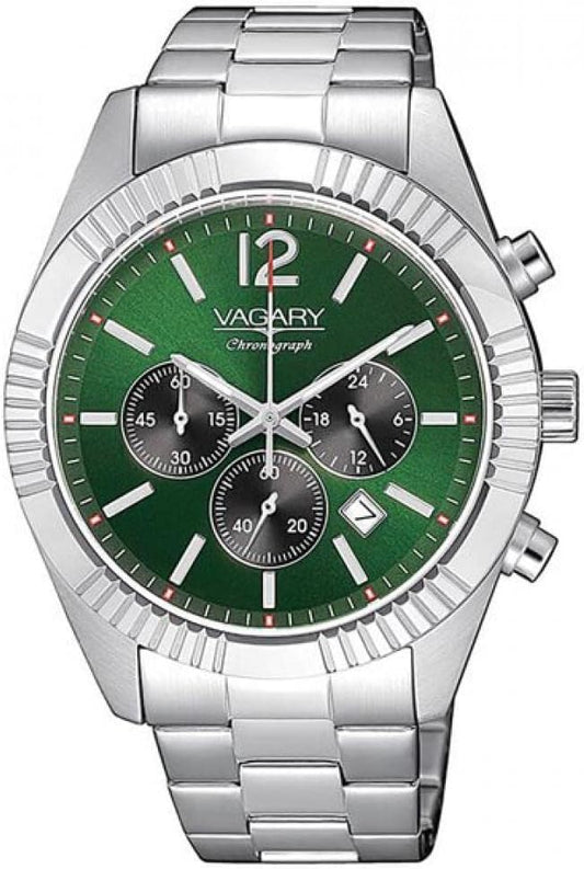 Orologio Vagary by Citizen Uomo Acciaio Quadrante Verde Cronografo _IV4-519-41