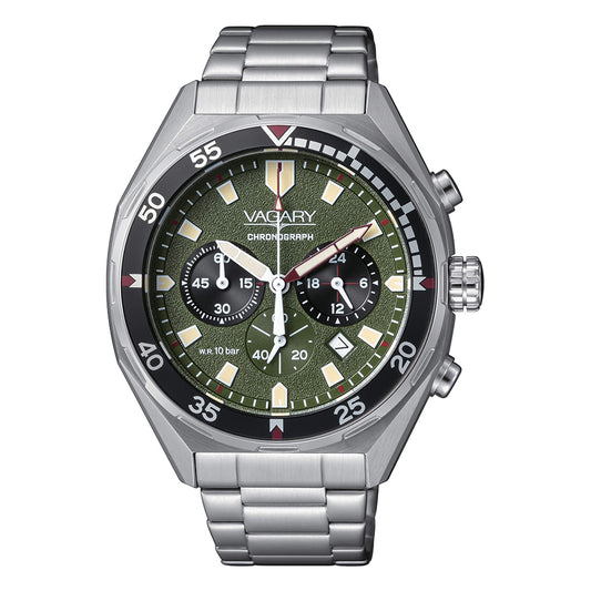 Orologio Vagary by Citizen Uomo Quarzo Cronografo Quadrante Verde Militare _IV2-010-41