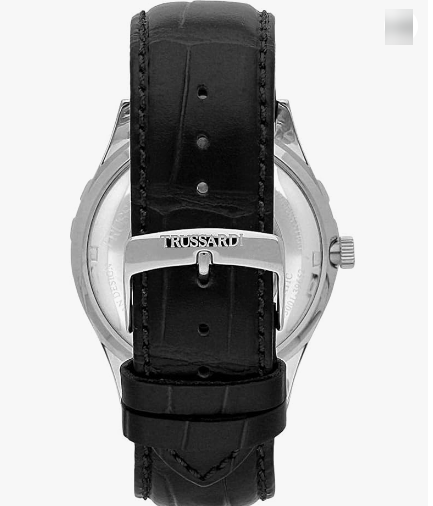 Orologio Trussardi Uomo Automatico Cinturino Nero Pelle Meccanismo a Vista _R2421143002