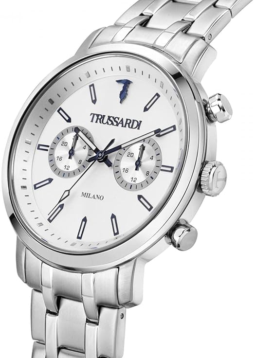 Orologio Trussardi Uomo Acciaio Cronografo Quadrante Argentato Logo _R2453147004