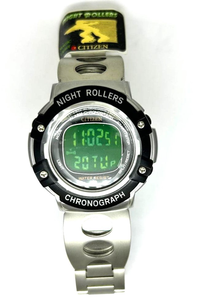 Orologio Uomo Citizen Acciaio Argento Digitale Night Rollers _MC5004-55W