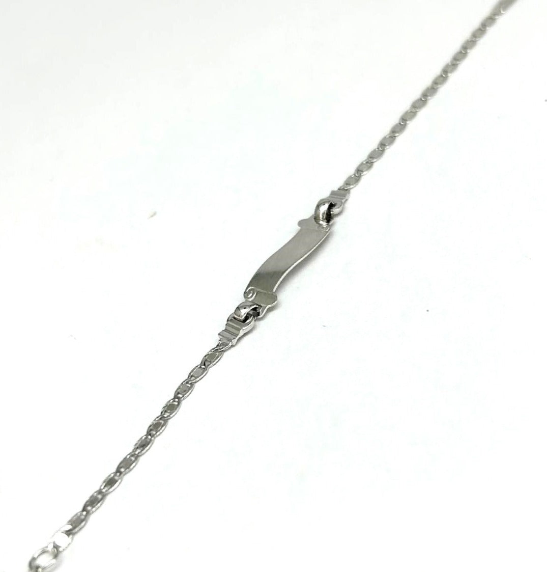 Bracciale Bambino Oro Bianco 18 kT Targhetta Pergamena _BR007