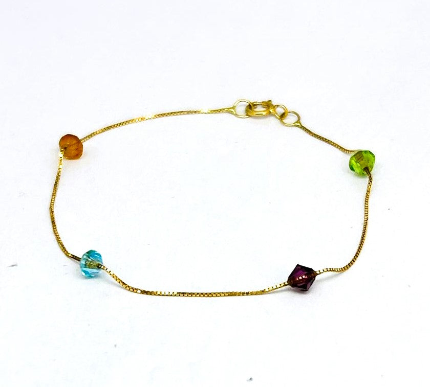 Bracciale Bambina Oro Giallo18 KT N. 4 Pietre colorate _BR018