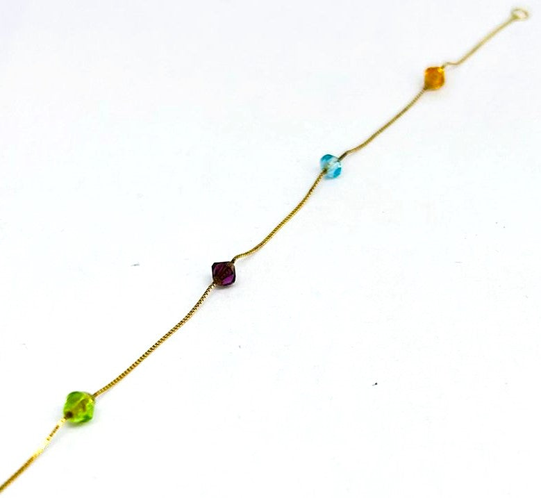 Bracciale Bambina Oro Giallo18 KT N. 4 Pietre colorate _BR018