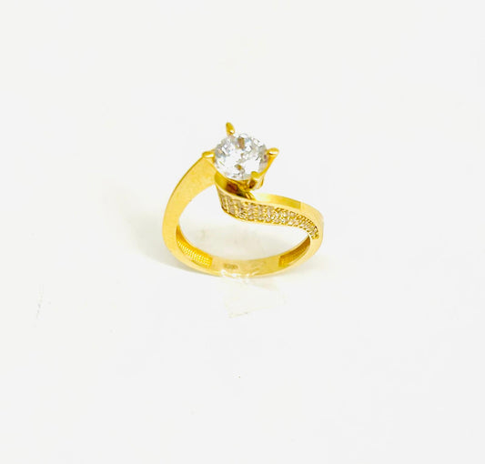 Anello Donna Oro Giallo 18 KT Solitario con Zircone n.14 _AN006