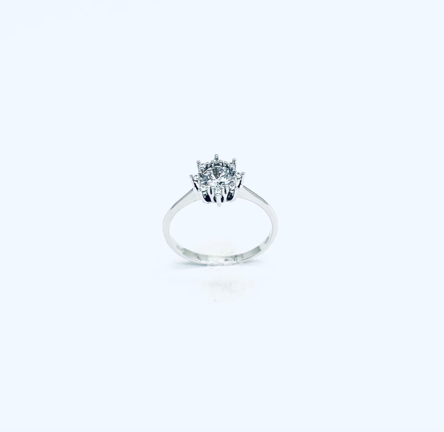 Anello Donna Oro Bianco 18 kt Solitario Zircone n.13 _AN013