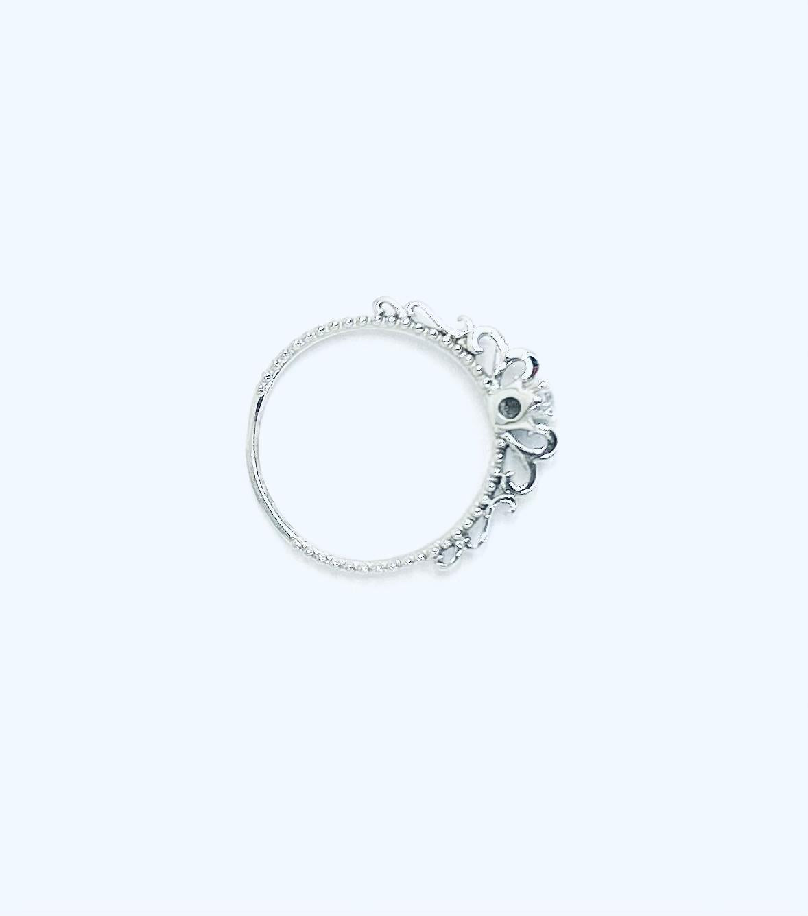 Anello Donna Oro Bianco 18 kt Solitario Zircone n.15 _AN015