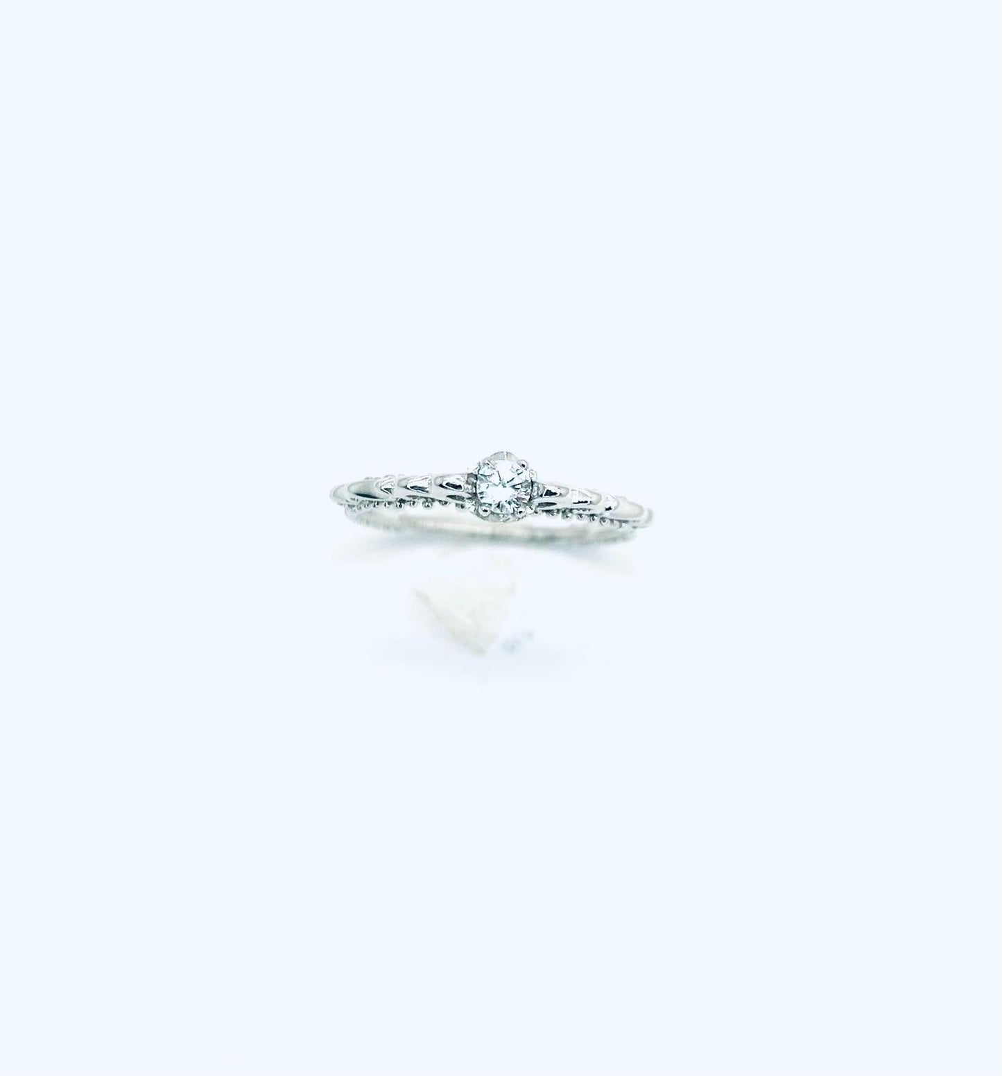 Anello Donna Oro Bianco 18 kt Solitario Zircone n.15 _AN015