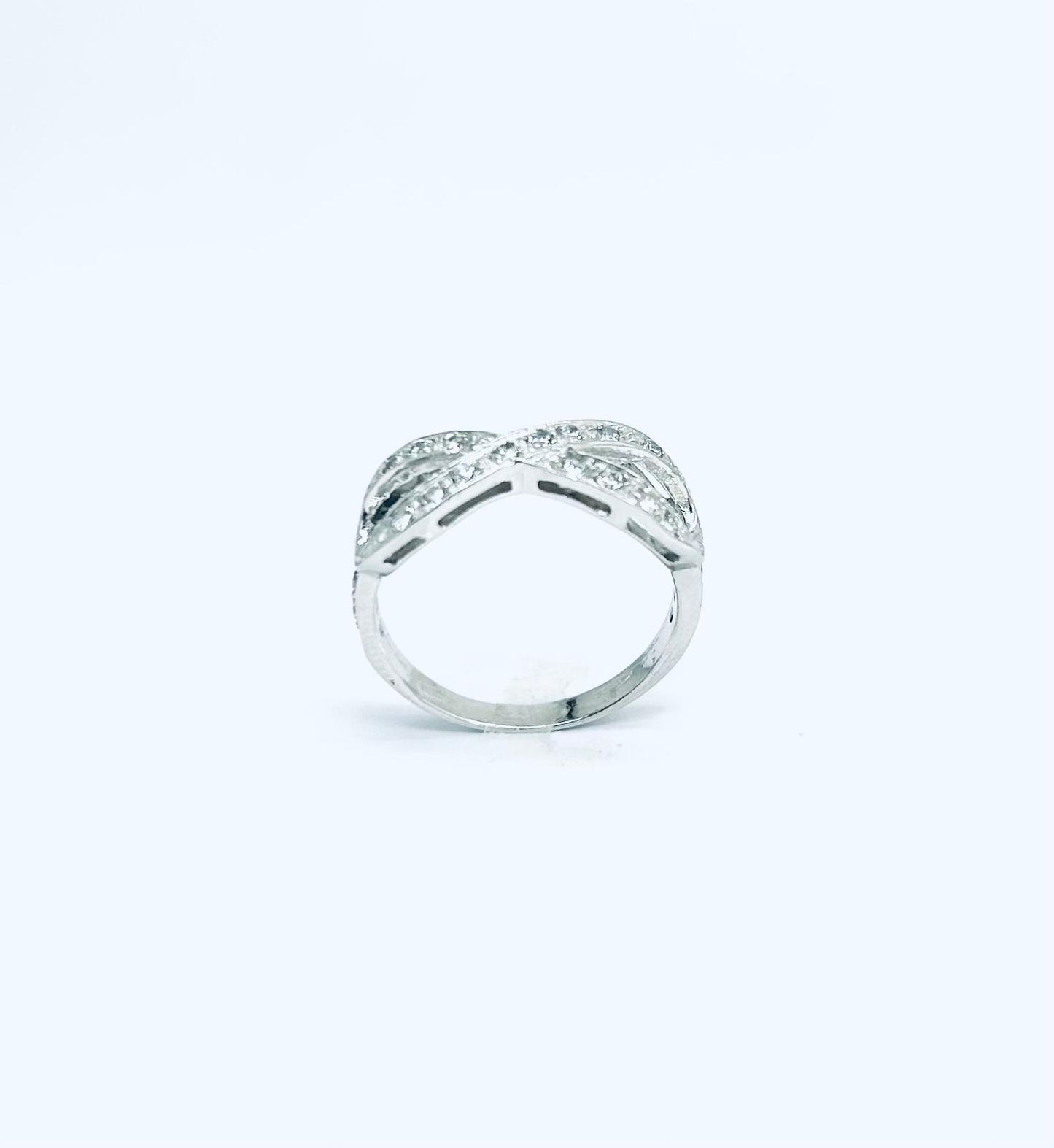 Anello Donna Oro Bianco 18 kt Infinito Zirconi n.14 _AN020
