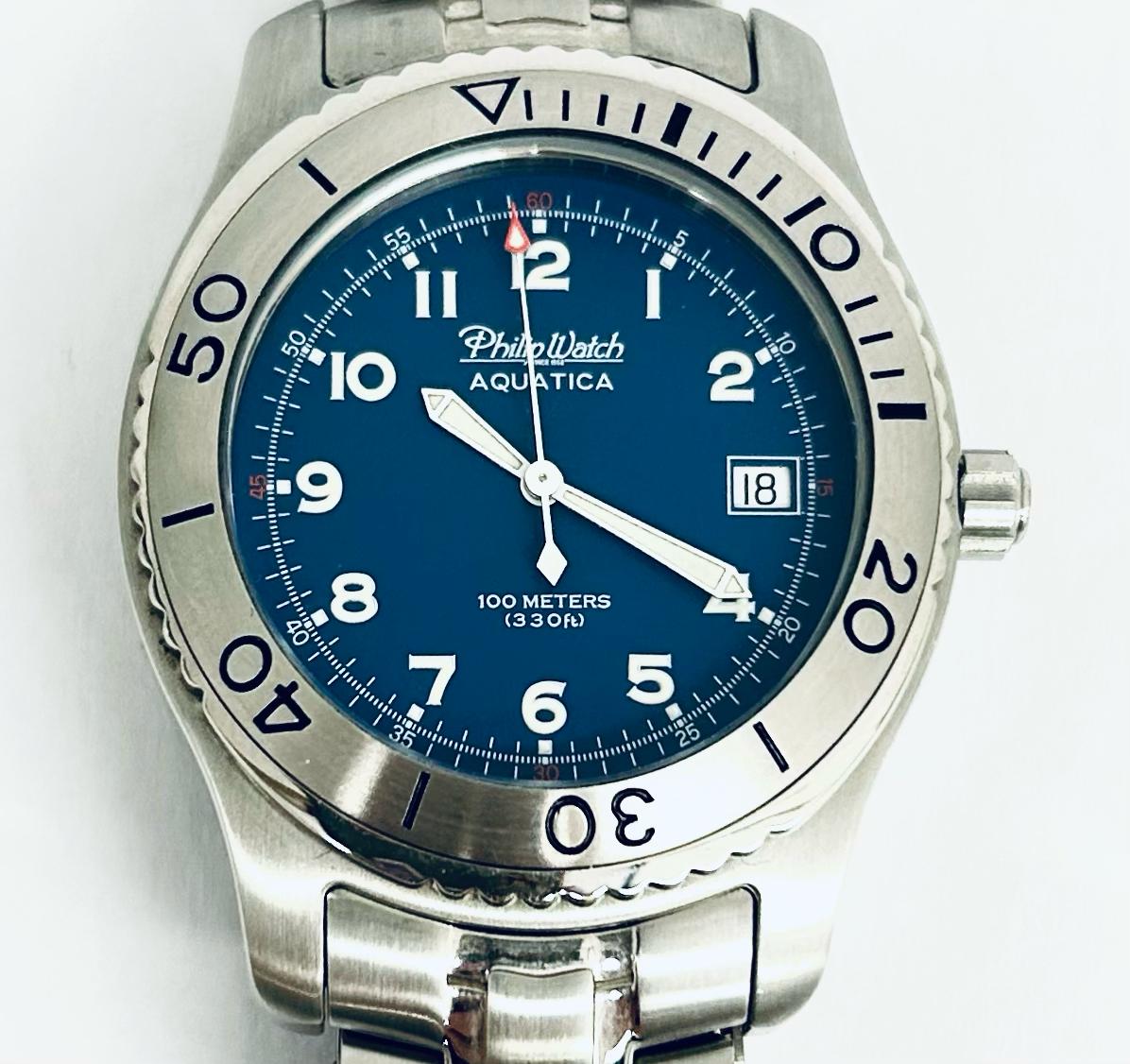 Orologio Philip Watch Uomo Acciaio Tempo e data Quadrante Blu _8253390015