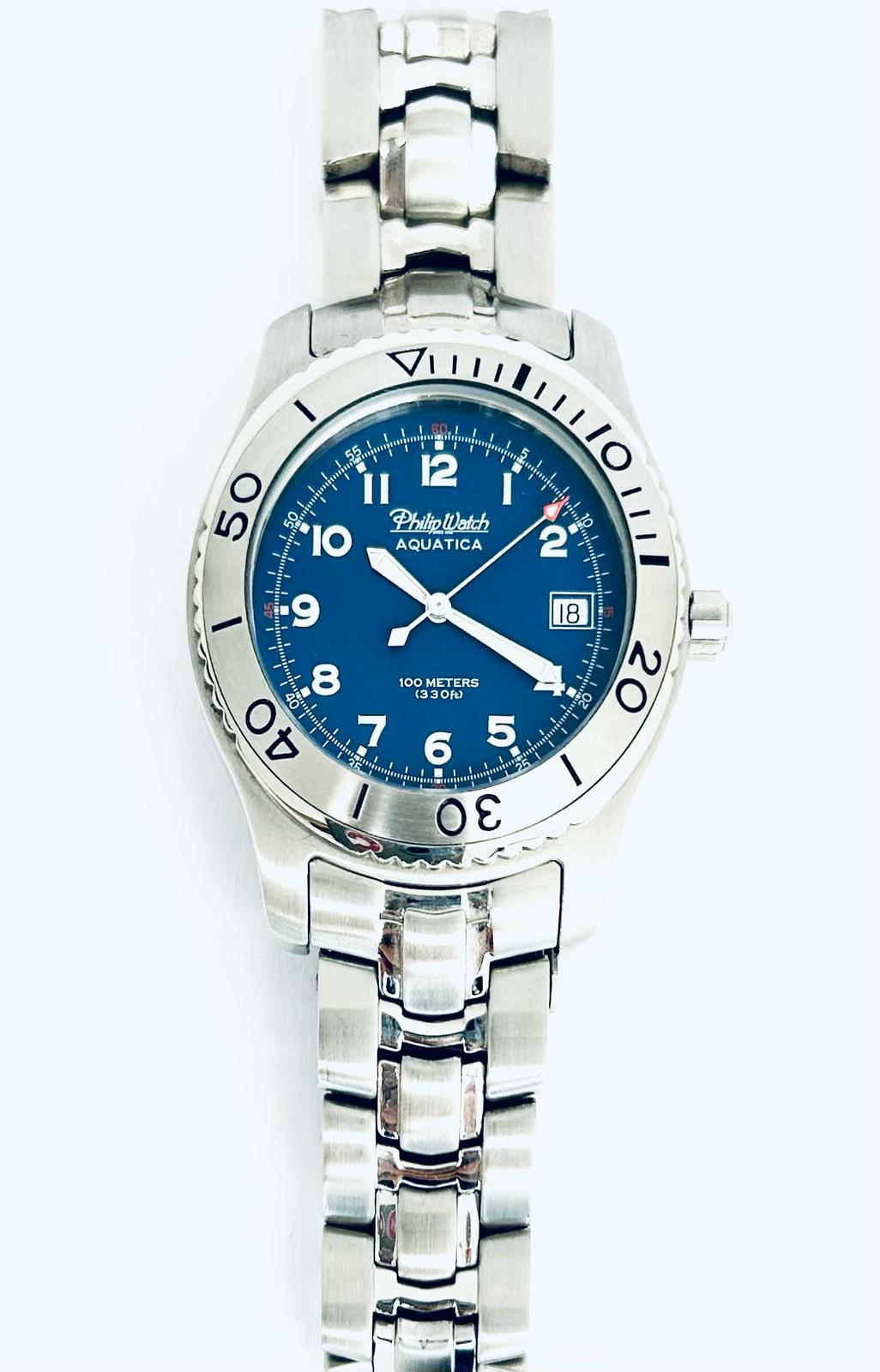 Orologio Philip Watch Uomo Acciaio Tempo e data Quadrante Blu _8253390015