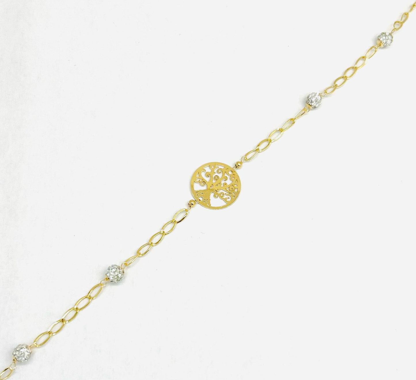 Bracciale Donna Oro Giallo 18 kt Albero Della Vita Zirconi _BR030