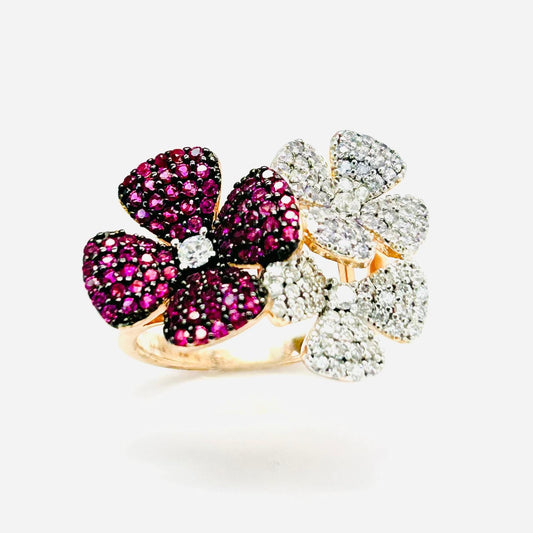 Anello Donna Argento 925 Fiori Zirconi _LSA16