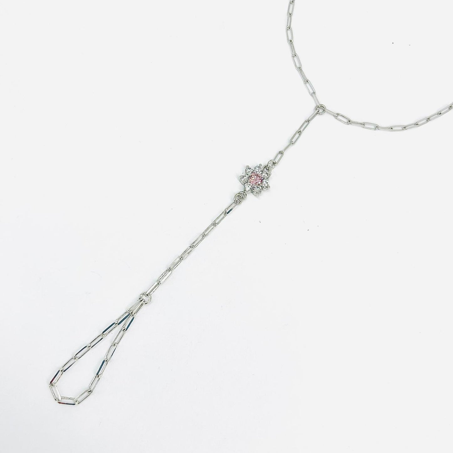 The Writings of Love Handkuss-Armband für Damen, 925er Silber, rosa Blume _LSB40