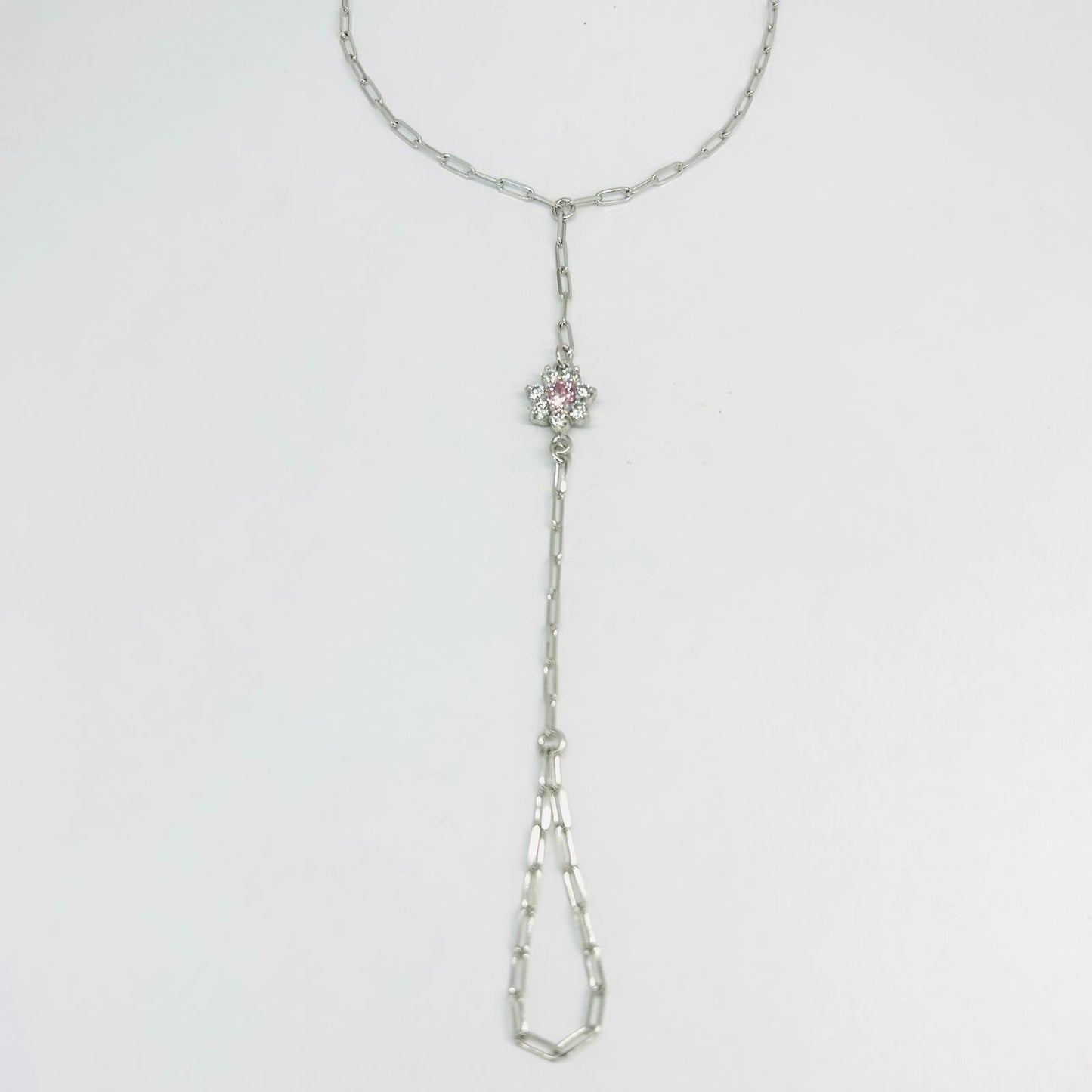 The Writings of Love Handkuss-Armband für Damen, 925er Silber, rosa Blume _LSB40