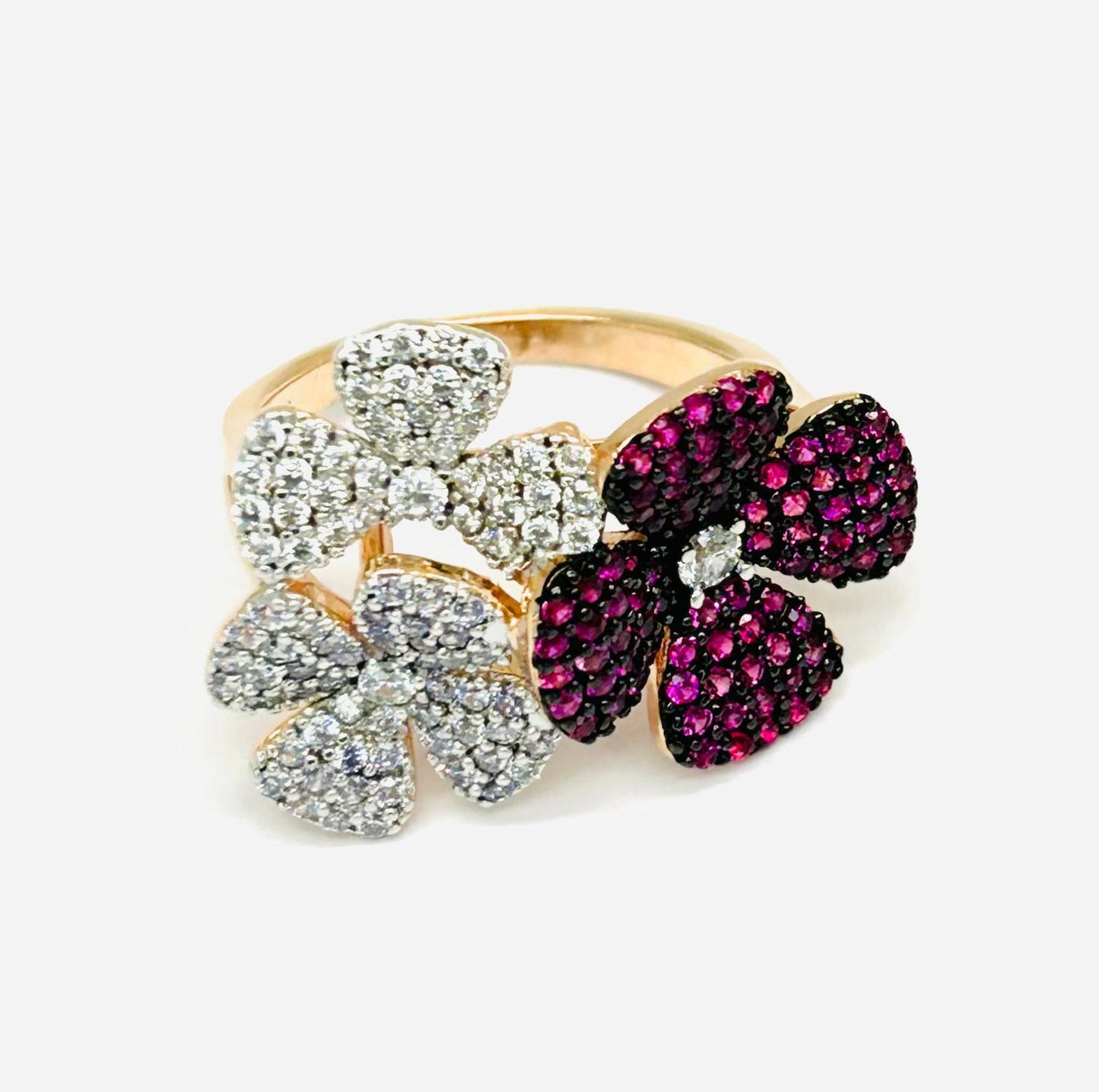Anello Donna Argento 925 Fiori Zirconi _LSA16