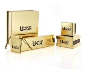 Collana Ungari Donna Bronzo Sfere Dorate e Pietre Azzurre _CL007