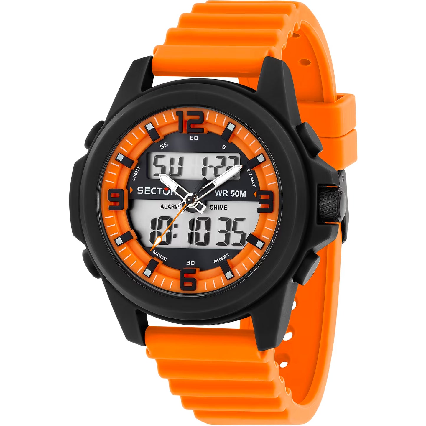 Orologio Sector Ex 48 Uomo Analogico-Digitale Cinturino Plastica Arancione Nero_R3251302002