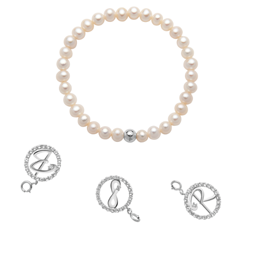 Pendente Infinito Donna MILUNA collezione Lettere Topazi Bianchi _PFD860
