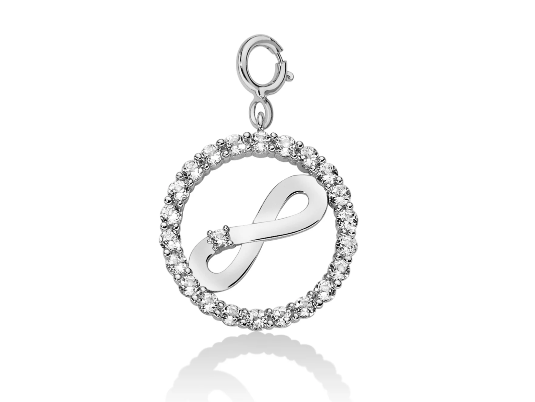 Pendente Infinito Donna MILUNA collezione Lettere Topazi Bianchi _PFD860