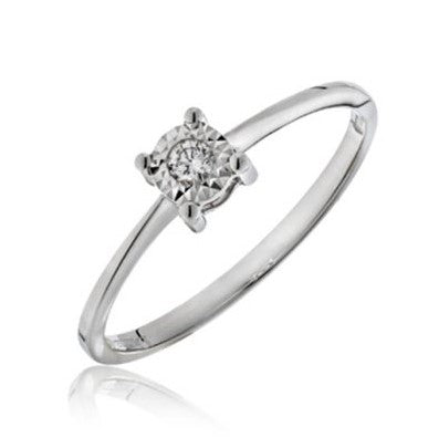 Anello Donna Oro Luce in Oro Bianco e Diamante N.14