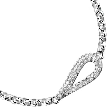 Morellato Damenarmband aus silbernem Stahl mit Kugeln und goldenem Schmetterlingsanhänger _SAUN35 