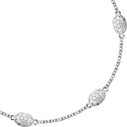 Morellato Damenarmband aus silbernem Stahl mit Kugeln und goldenem Schmetterlingsanhänger _SAUN35 